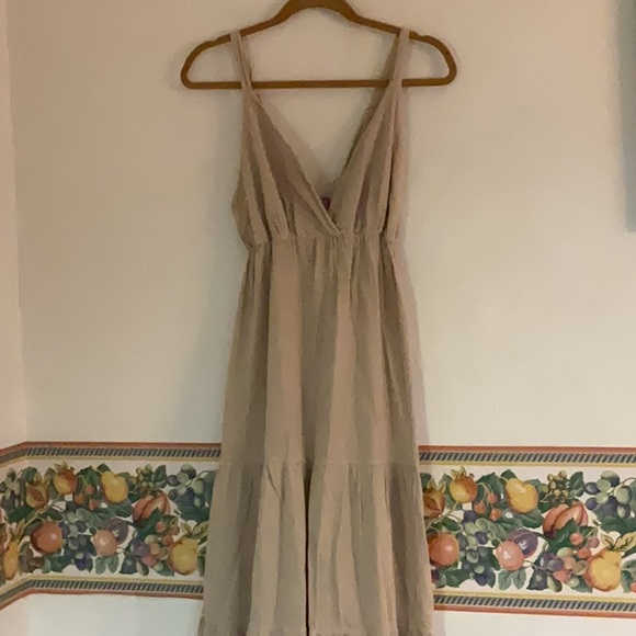 Seaspice Cotton Maxi Dress, Size L, Beige, NWT - Picture 1 of 9
